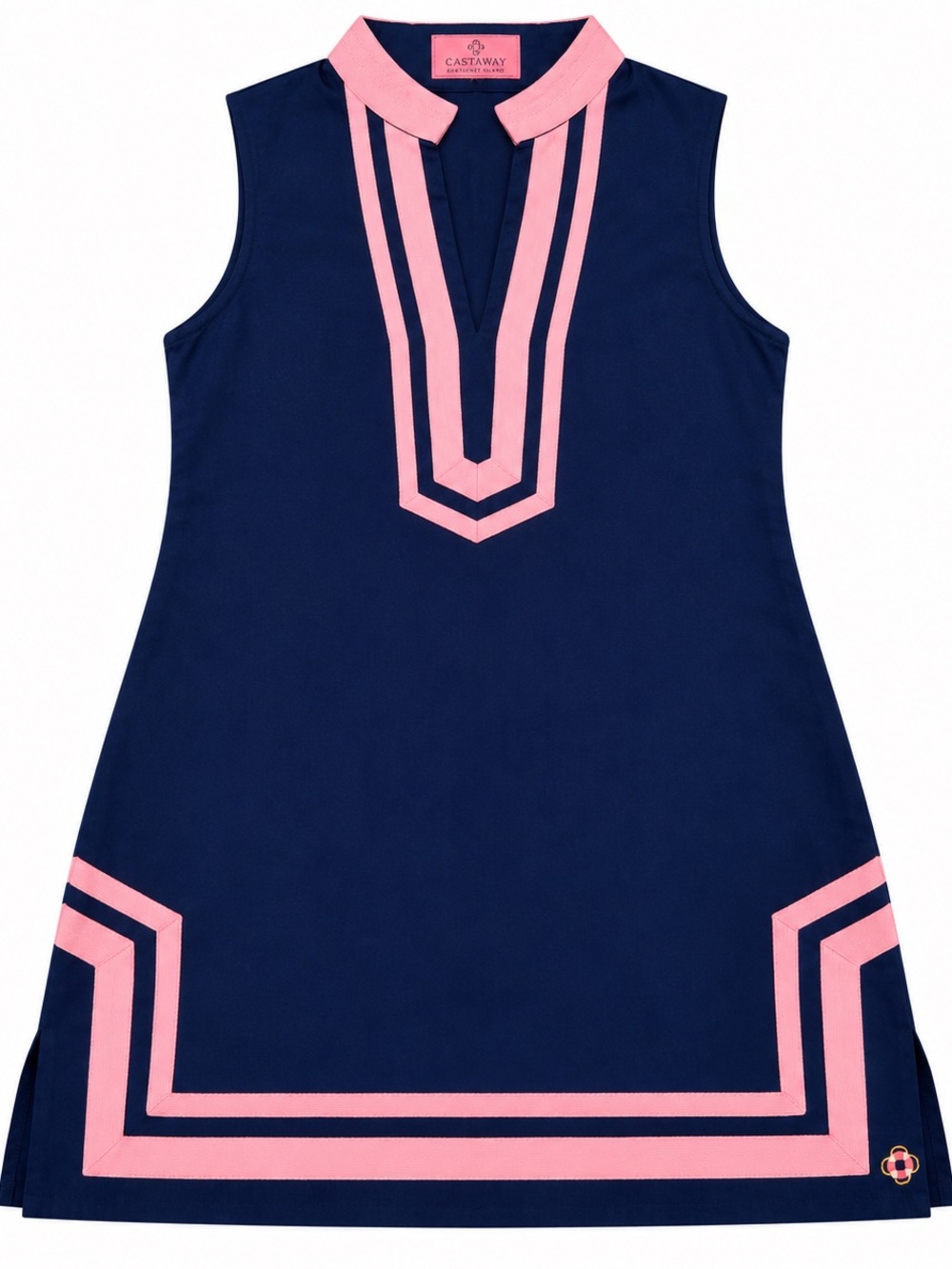 Castaway Nantucket Island Tunic Shift Dress Women’s M Navy Pink NWT Coastal